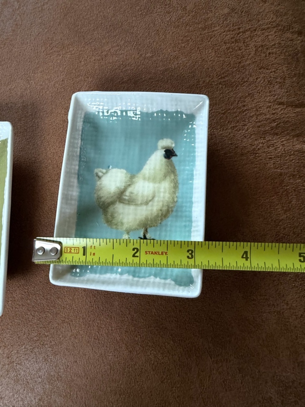 Set of 2 Chicken Trinket Dishes Cottagecore Farmhouse Trinket Dish - Picture 3 of 4